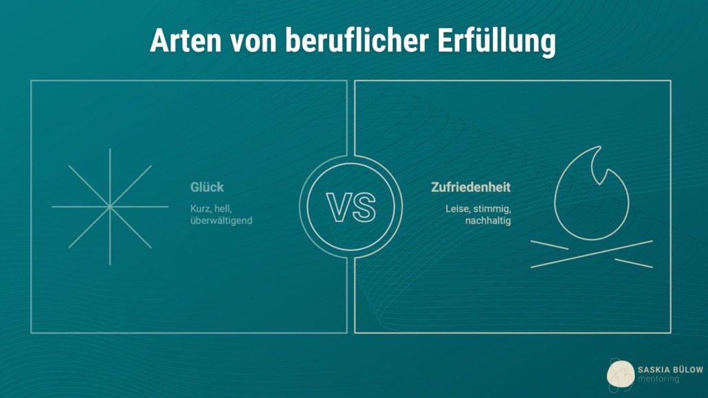 Arbeitszufriedenheit versus Glück 